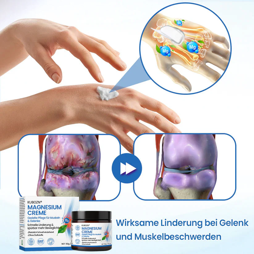 KUBOZN® Magnesium Creme – Spürbare Pflege & Entlastung für Muskeln & Gelenke | Hergestellt in Deutschland - Image 3
